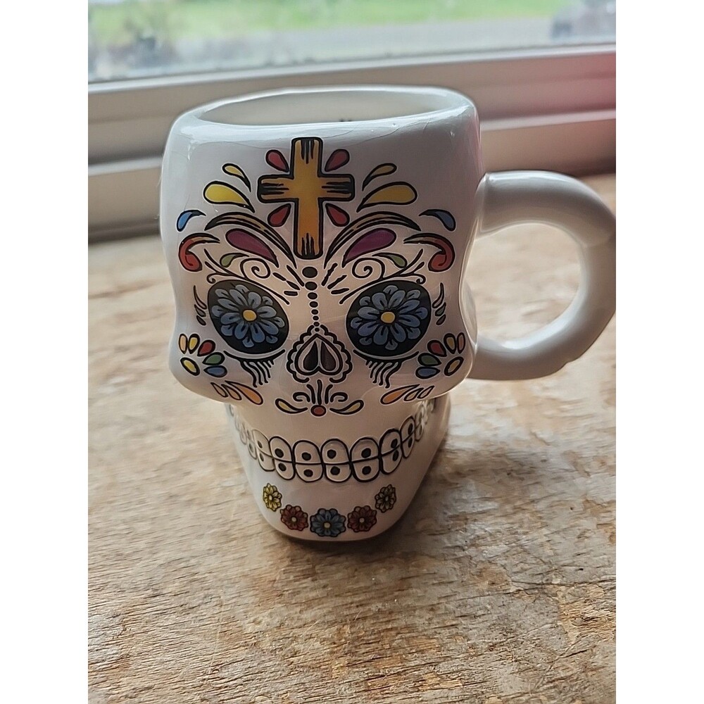 Day Of The Dead Sugar Skull 4" Ceramic Mug Coffee Tea Cup Puerta Vallarta Voodoo